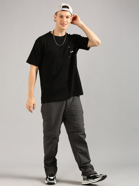 Black Printed Oversized T-shirt